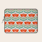 Retro Tulips Pattern Laptop Sleeve Gallery Image 1