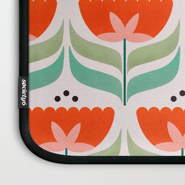 Retro Tulips Pattern Laptop Sleeve Gallery Image 3