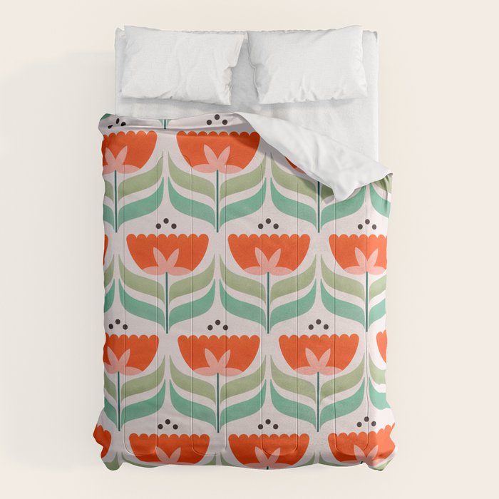Retro Tulips Pattern Comforter Gallery Image 1