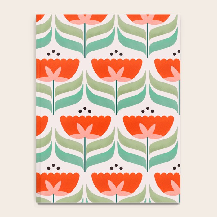 Retro Tulips Pattern Notebook Gallery Image 4