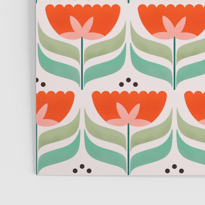Retro Tulips Pattern Poster Gallery Image 3