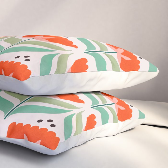 Retro Tulips Pattern Pillow Sham Gallery Image 3