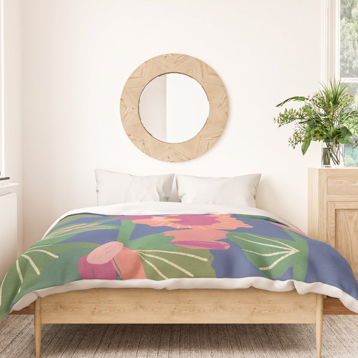 Hollyhocks Duvet Cover Gallery Image 3