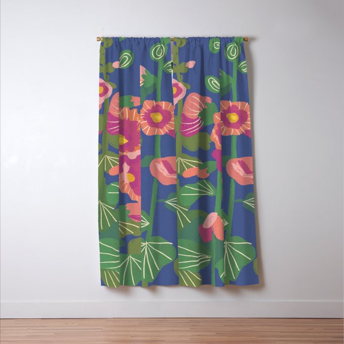 Hollyhocks Window Curtain Gallery Image 3