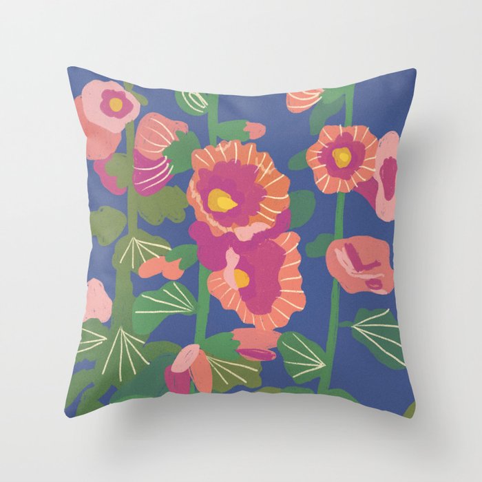 Hollyhocks Throw Pillow Gallery Image 6