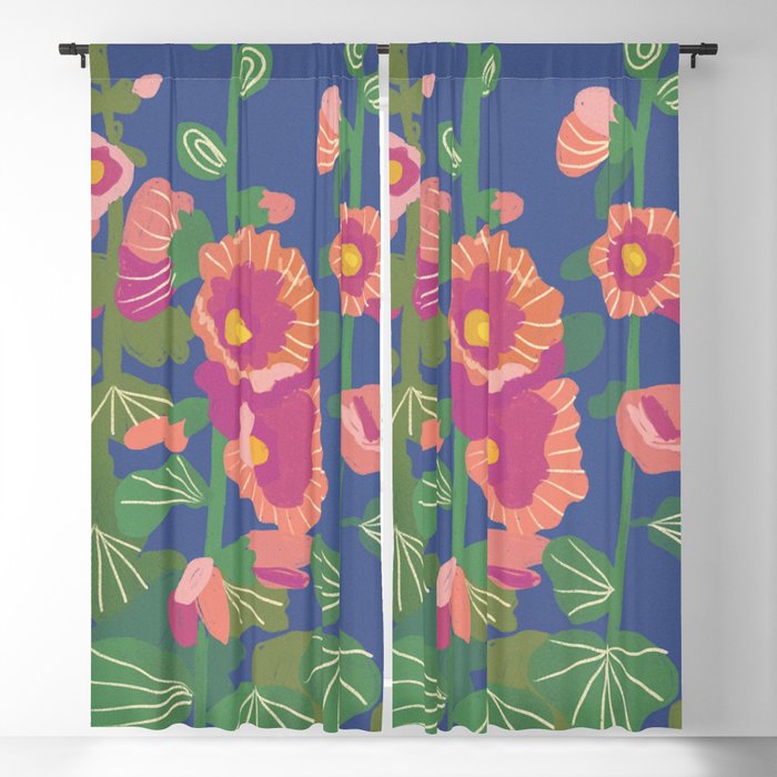 Hollyhocks Window Curtain Gallery Image 1