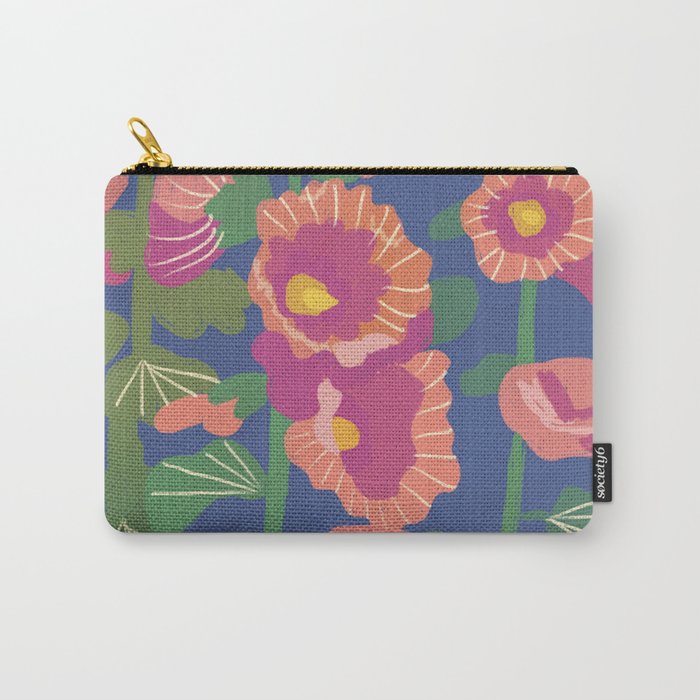 Hollyhocks Carry All Pouch Gallery Image 1