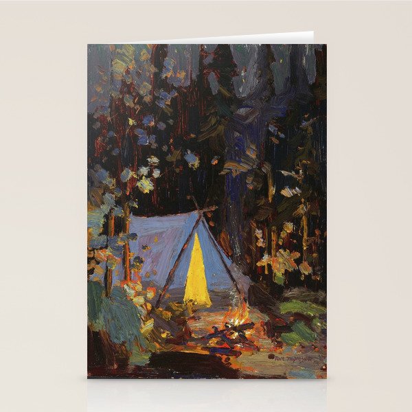Tom Thomson Campfire 1916 Canadian Landscape Artist Stationery Card Gallery Image 1