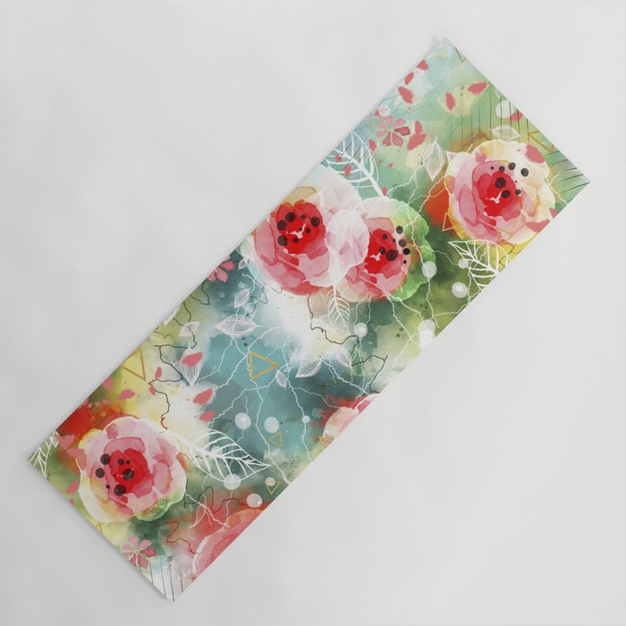 Abstract painting nature and geometric Yoga Mat Gallery Image 1