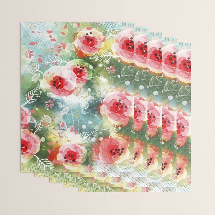 Abstract painting nature and geometric Wrapping Paper Gallery Image 3