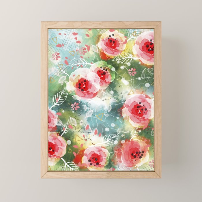 Abstract painting nature and geometric Mini Art Print Gallery Image 1