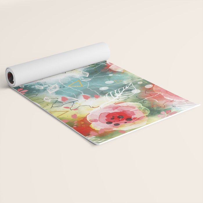 Abstract painting nature and geometric Yoga Mat Gallery Image 2