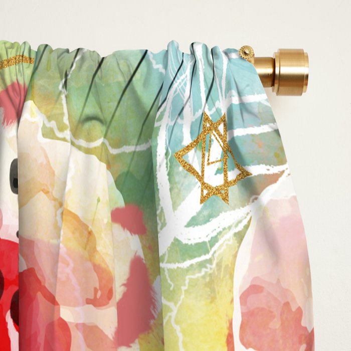 Abstract painting nature and geometric Window Curtain Gallery Image 2