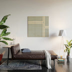 Soft Deco Minimalist Pattern in Light Blue-Gray and Cream Wood Wall Art Gallery Image 2