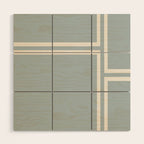 Soft Deco Minimalist Pattern in Light Blue-Gray and Cream Wood Wall Art Gallery Image 1