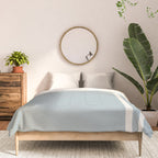 Soft Deco Minimalist Pattern in Light Blue-Gray and Cream Comforter Gallery Image 3