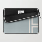 Soft Deco Minimalist Pattern in Light Blue-Gray and Cream Laptop Sleeve Gallery Image 2