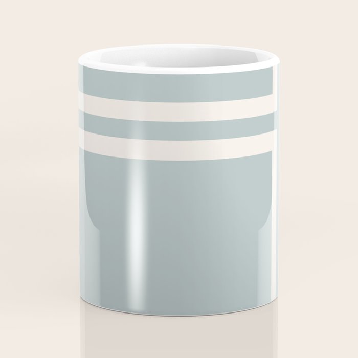Soft Deco Minimalist Pattern in Light Blue-Gray and Cream Coffee Mug Gallery Image 4