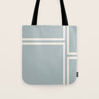 Soft Deco Minimalist Pattern in Light Blue-Gray and Cream Tote Bag Gallery Image 1