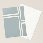 Soft Deco Minimalist Pattern in Light Blue-Gray and Cream Stationery Card Gallery Image 2
