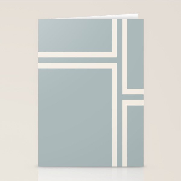 Soft Deco Minimalist Pattern in Light Blue-Gray and Cream Stationery Card Gallery Image 2