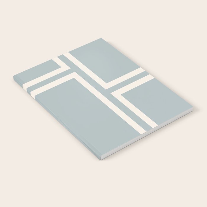 Soft Deco Minimalist Pattern in Light Blue-Gray and Cream Notebook Gallery Image 1