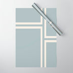 Soft Deco Minimalist Pattern in Light Blue-Gray and Cream Wrapping Paper Gallery Image 1