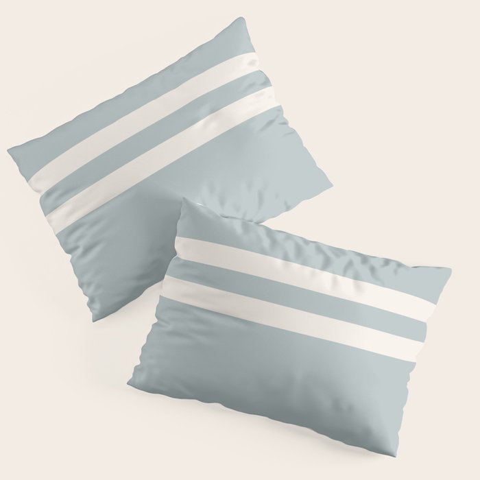 Soft Deco Minimalist Pattern in Light Blue-Gray and Cream Pillow Sham Gallery Image 3