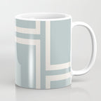 Soft Deco Minimalist Pattern in Light Blue-Gray and Cream Coffee Mug Gallery Image 1