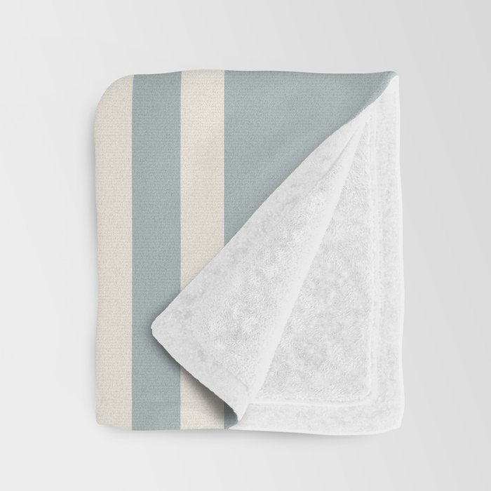 Soft Deco Minimalist Pattern in Light Blue-Gray and Cream Throw Blanket Gallery Image 3