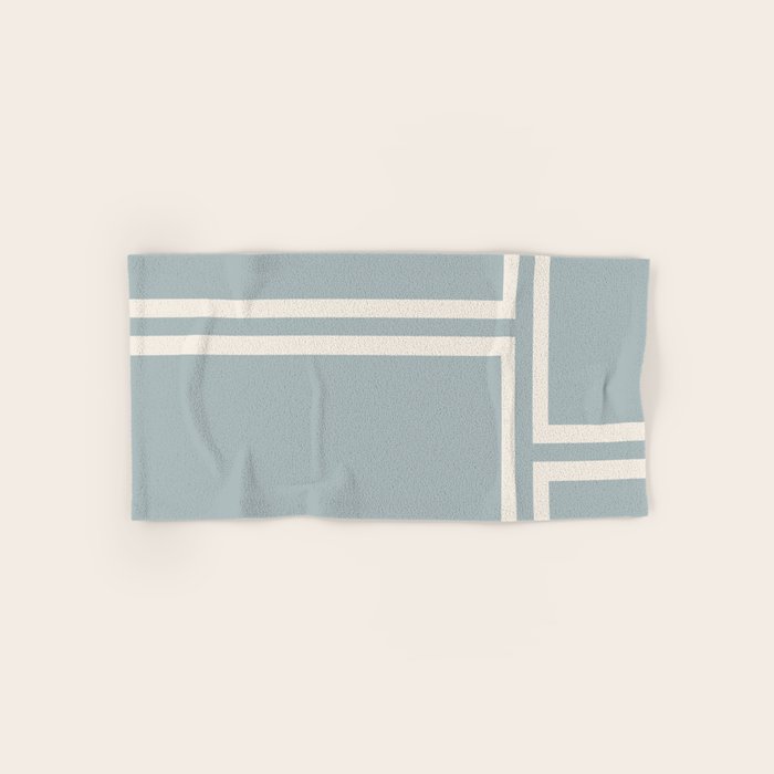 Soft Deco Minimalist Pattern in Light Blue-Gray and Cream Bath Towel Gallery Image 1