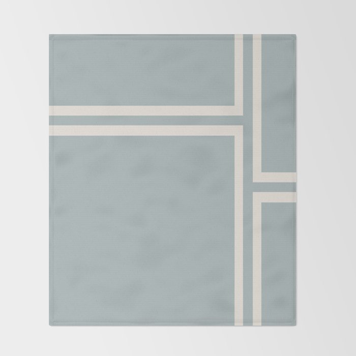 Soft Deco Minimalist Pattern in Light Blue-Gray and Cream Throw Blanket Gallery Image 2