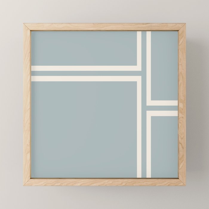 Soft Deco Minimalist Pattern in Light Blue-Gray and Cream Mini Art Print Gallery Image 1