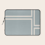 Soft Deco Minimalist Pattern in Light Blue-Gray and Cream Laptop Sleeve Gallery Image 1