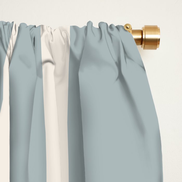 Soft Deco Minimalist Pattern in Light Blue-Gray and Cream Window Curtain Gallery Image 2