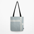Soft Deco Minimalist Pattern in Light Blue-Gray and Cream Tote Bag Gallery Image 2