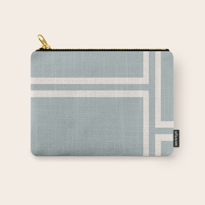 Soft Deco Minimalist Pattern in Light Blue-Gray and Cream Carry All Pouch Gallery Image 1