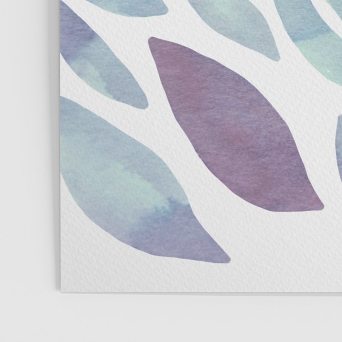 Watercolor floral petals - purple and blue Poster Gallery Image 3