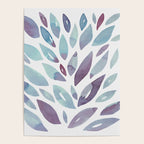 Watercolor floral petals - purple and blue Poster Gallery Image 4