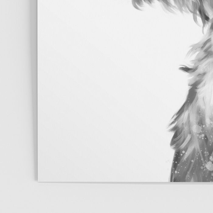 Bubble Gum Highland Cow Black and White Poster Gallery Image 3