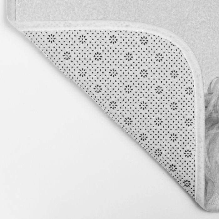 Bubble Gum Highland Cow Black and White Bath Mat Gallery Image 2