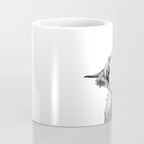 Bubble Gum Highland Cow Black and White Coffee Mug Gallery Image 4