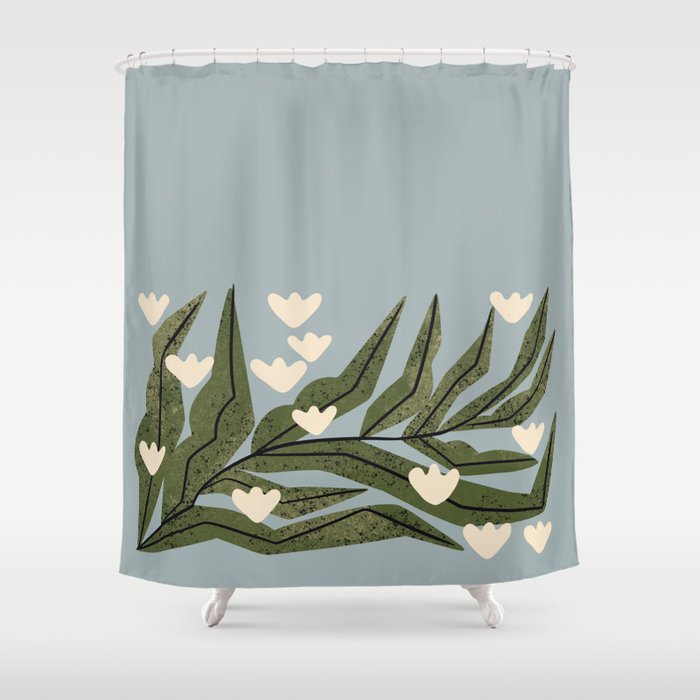 Reaching Tulips (Pale Blue) Shower Curtain Gallery Image 1