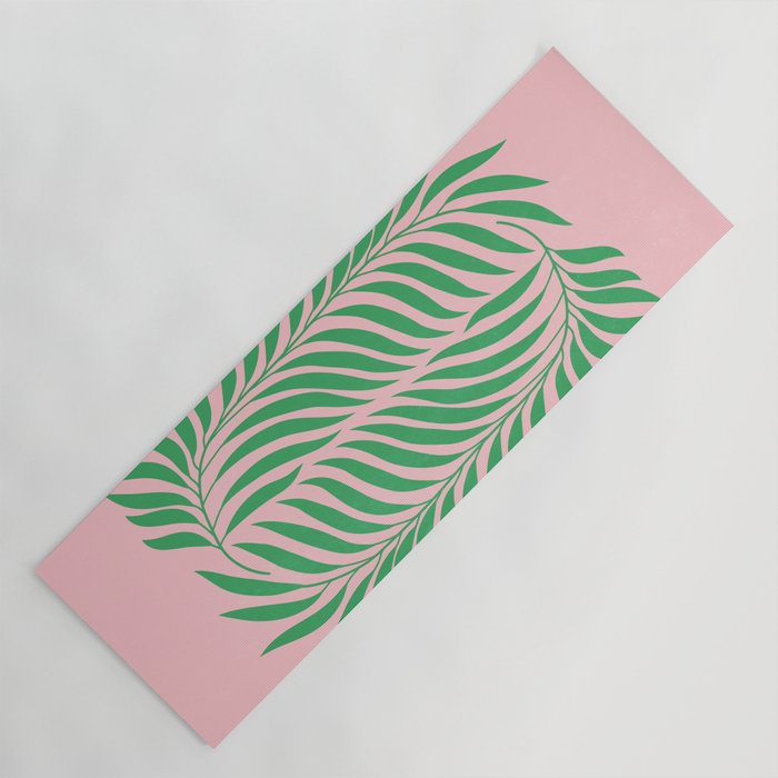 Two Ferns: Azalea & Ocean Green Yoga Mat Gallery Image 1