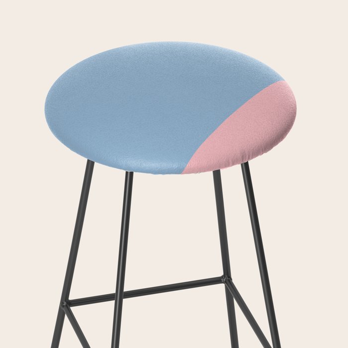 Minimalist Color Block Cuffed Solid in Pastel Light Blue and Baby Pink Stool Gallery Image 2