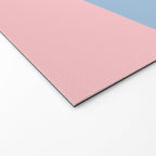 Minimalist Color Block Cuffed Solid in Pastel Light Blue and Baby Pink Welcome Mat Gallery Image 2