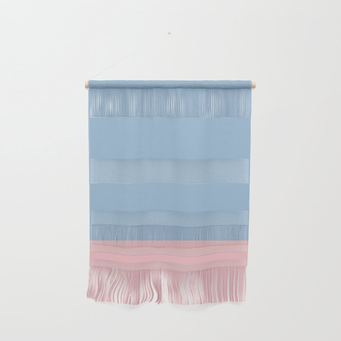 Minimalist Color Block Cuffed Solid in Pastel Light Blue and Baby Pink Wall Hanging Gallery Image 1