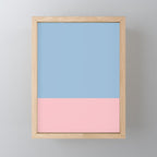Minimalist Color Block Cuffed Solid in Pastel Light Blue and Baby Pink Mini Art Print Gallery Image 1