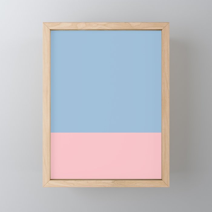 Minimalist Color Block Cuffed Solid in Pastel Light Blue and Baby Pink Mini Art Print Gallery Image 1