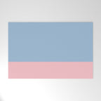 Minimalist Color Block Cuffed Solid in Pastel Light Blue and Baby Pink Welcome Mat Gallery Image 1